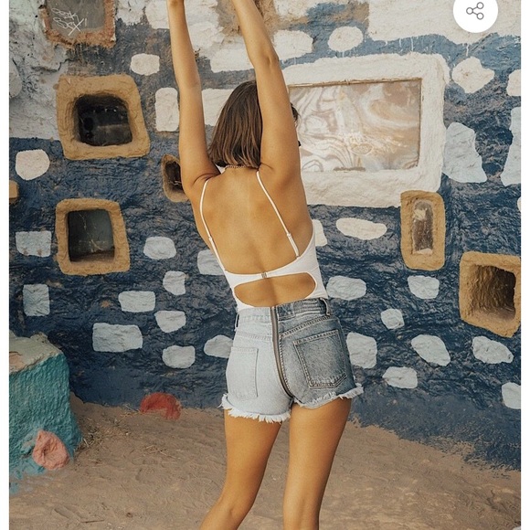 ISO revice denim yin yang shorts!! Size 28 - Picture 2 of 2